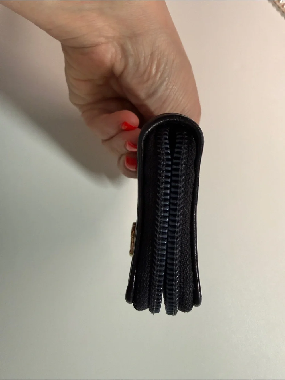 Chanel Black Quilted Leather Zip Card Case